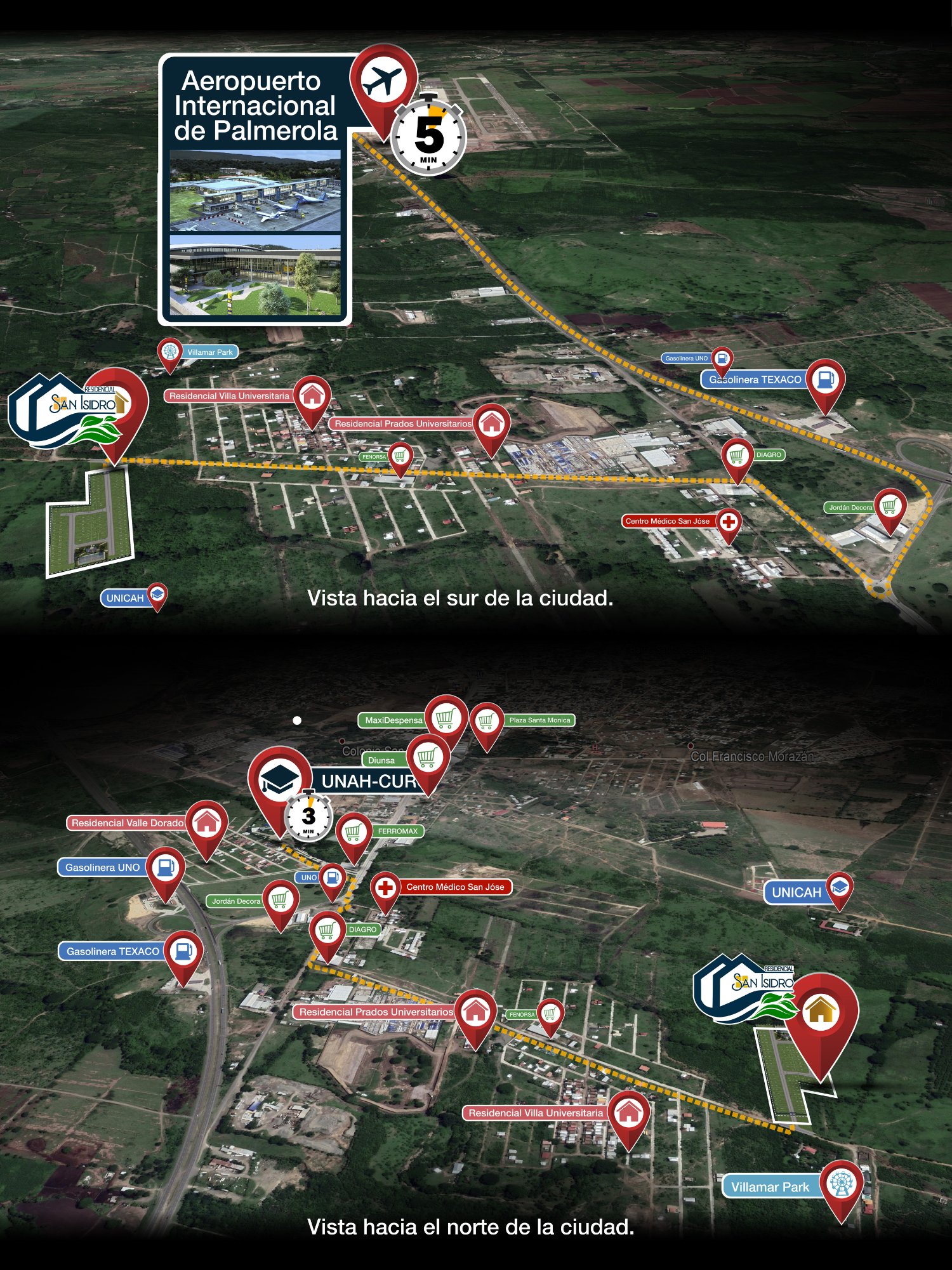 Mapa de ubicación — zona sur de Comayagua